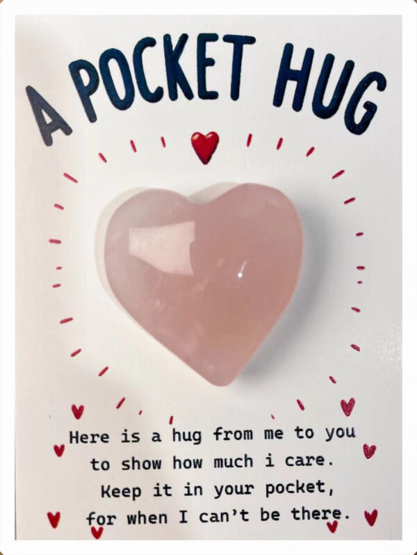 Pocket Hug Gift - Pink Crystal Heart Stone